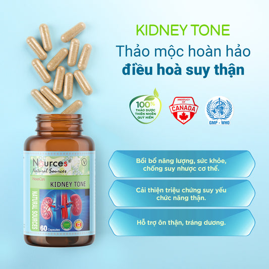 Kidney Tone – Viên uống thảo dược Canada điều hoà suy thận, bổ thận, tráng dương, chống suy nhược cơ thể.