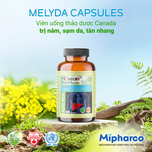 Melyda Capsules – Viên uống thảo dược Canada trị nám, sạm da, tàn nhang.