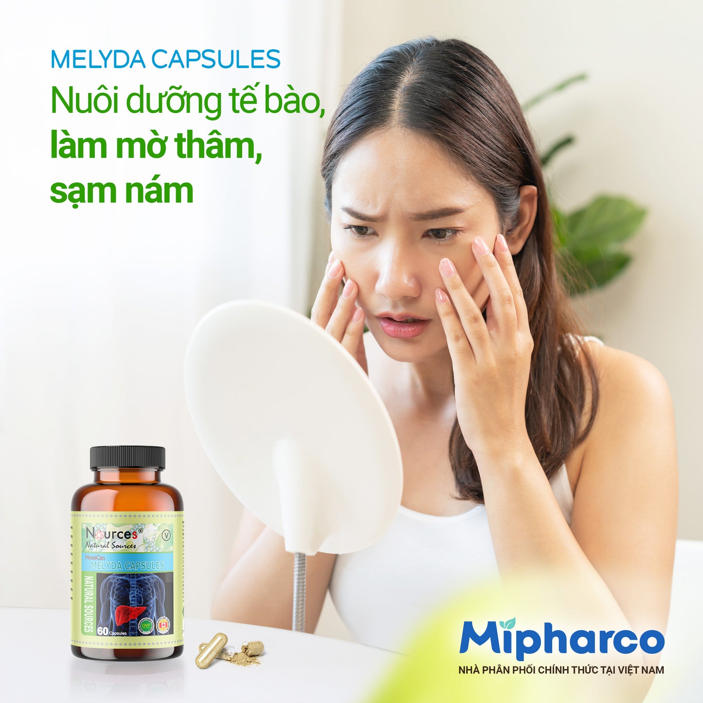 Melyda Capsules – Viên uống thảo dược Canada trị nám, sạm da, tàn nhang.